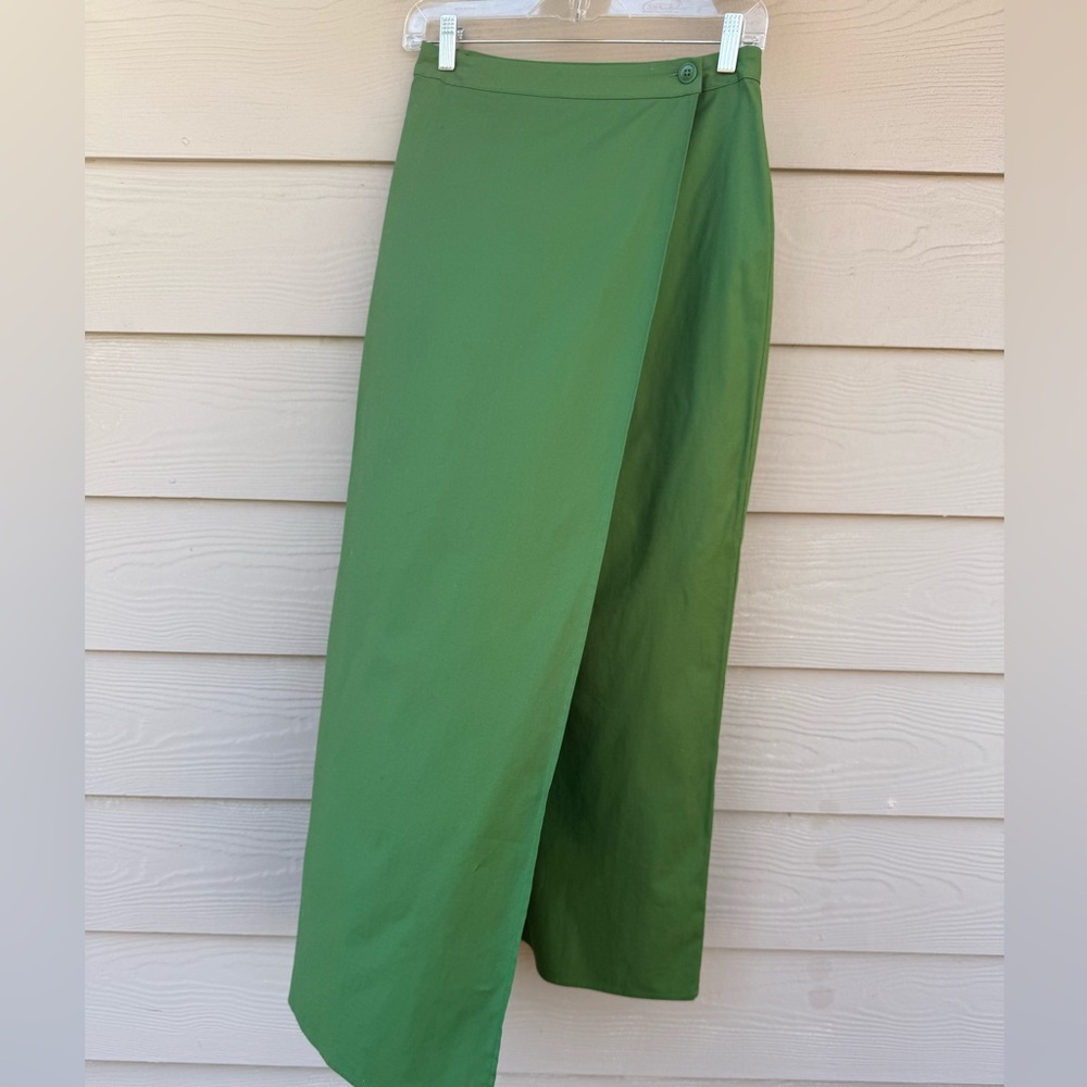 Reformation Green Wrap Midi Skirt - Picture 6 of 14